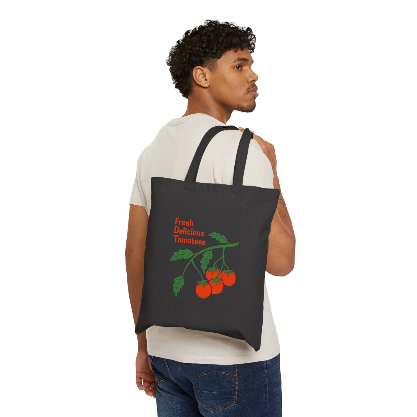 Fresh Delicious Tomatoes Tote Bag | Vintage Tomato Illustration, Farmer's Market Canvas fdt
