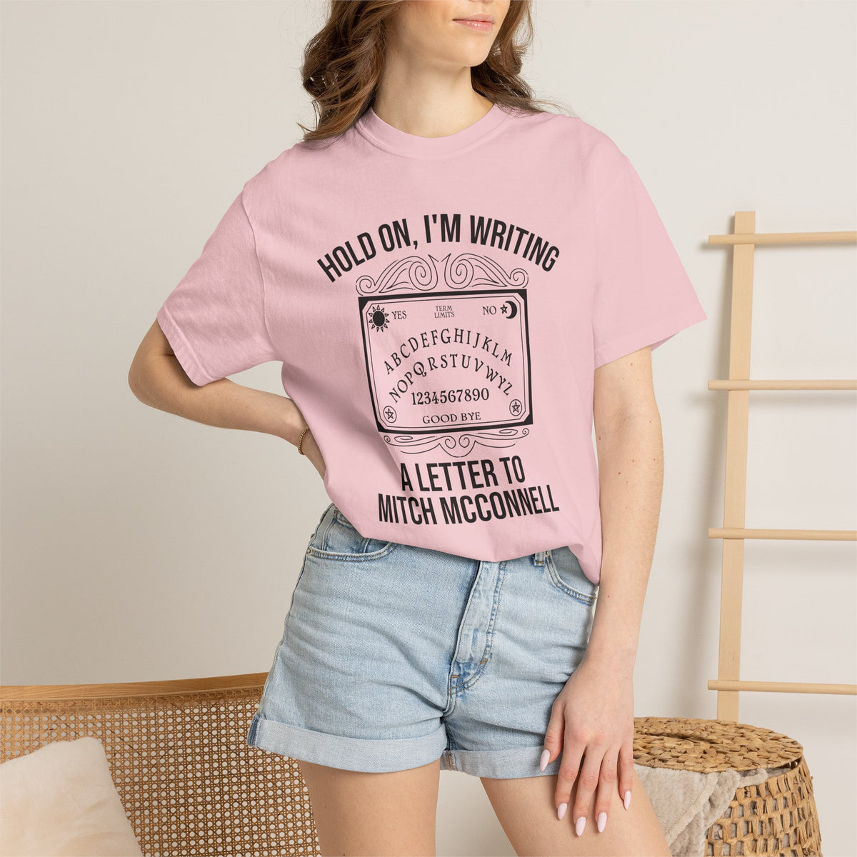 Ouija Board 'Hold On, I'm Writing a Letter to Mitch McConnell' T-Shirt