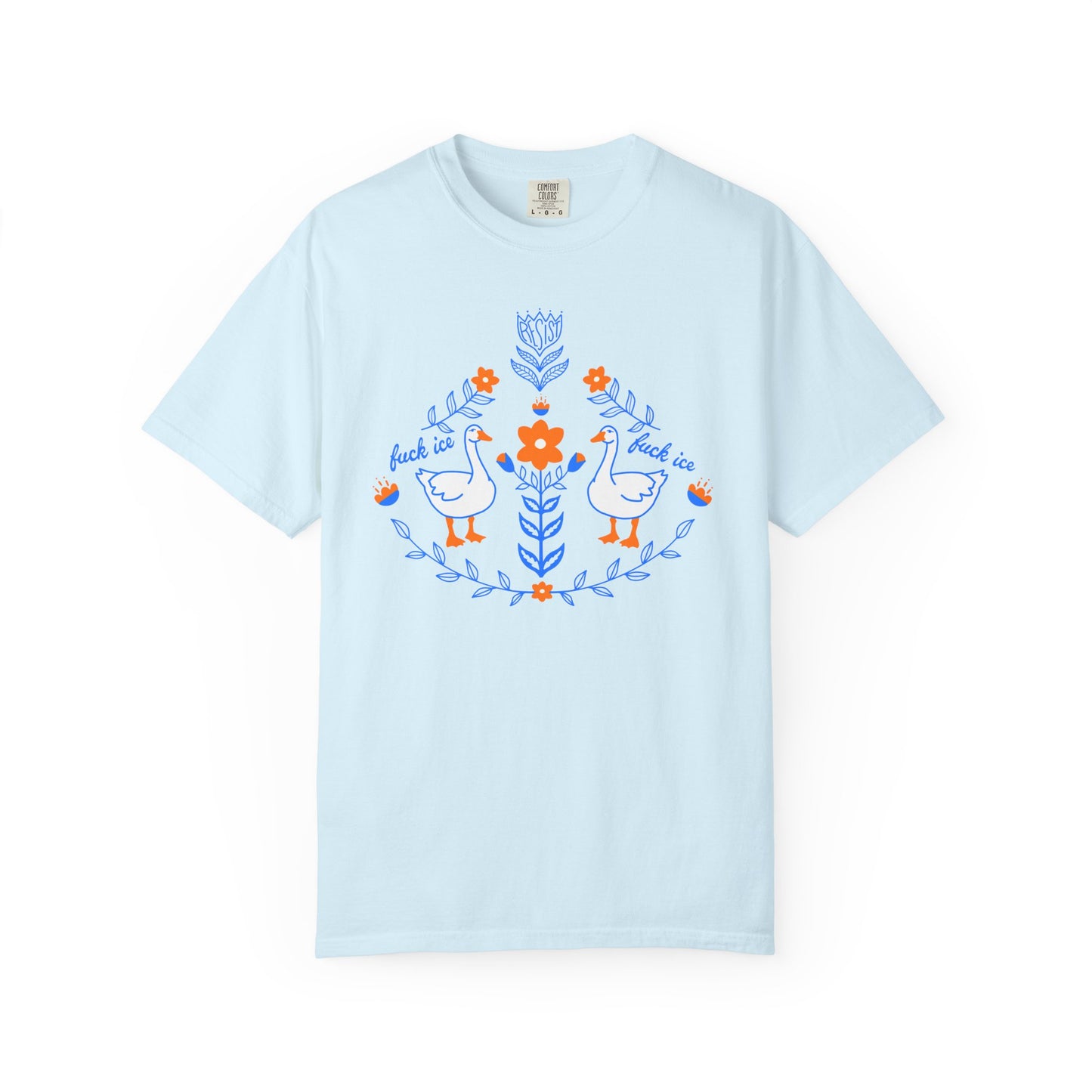 Folksy Silly Goose Tee —  F Ice Resist Floral Graphic T-Shirt