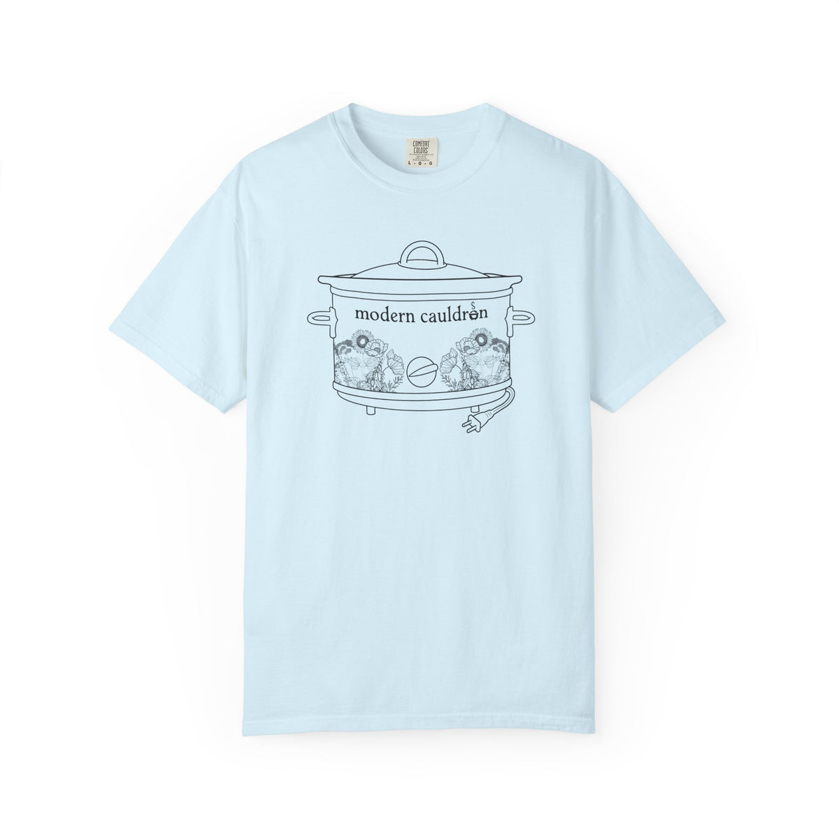 Modern Cauldron Illustrated Cauldron Floral Crockpot Graphic Tee