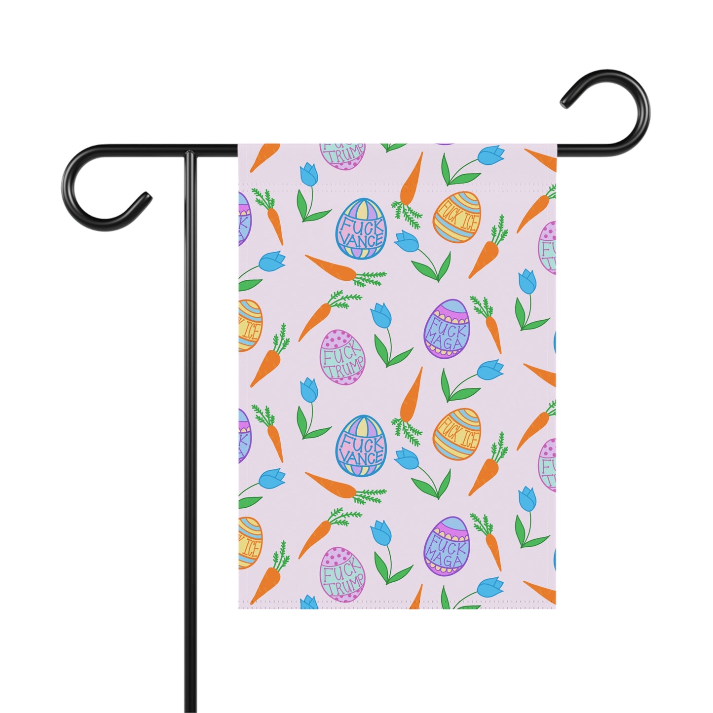 Slightly Subtle Easter Egg and Carrot Garden Banner | Spring House Flag FDT