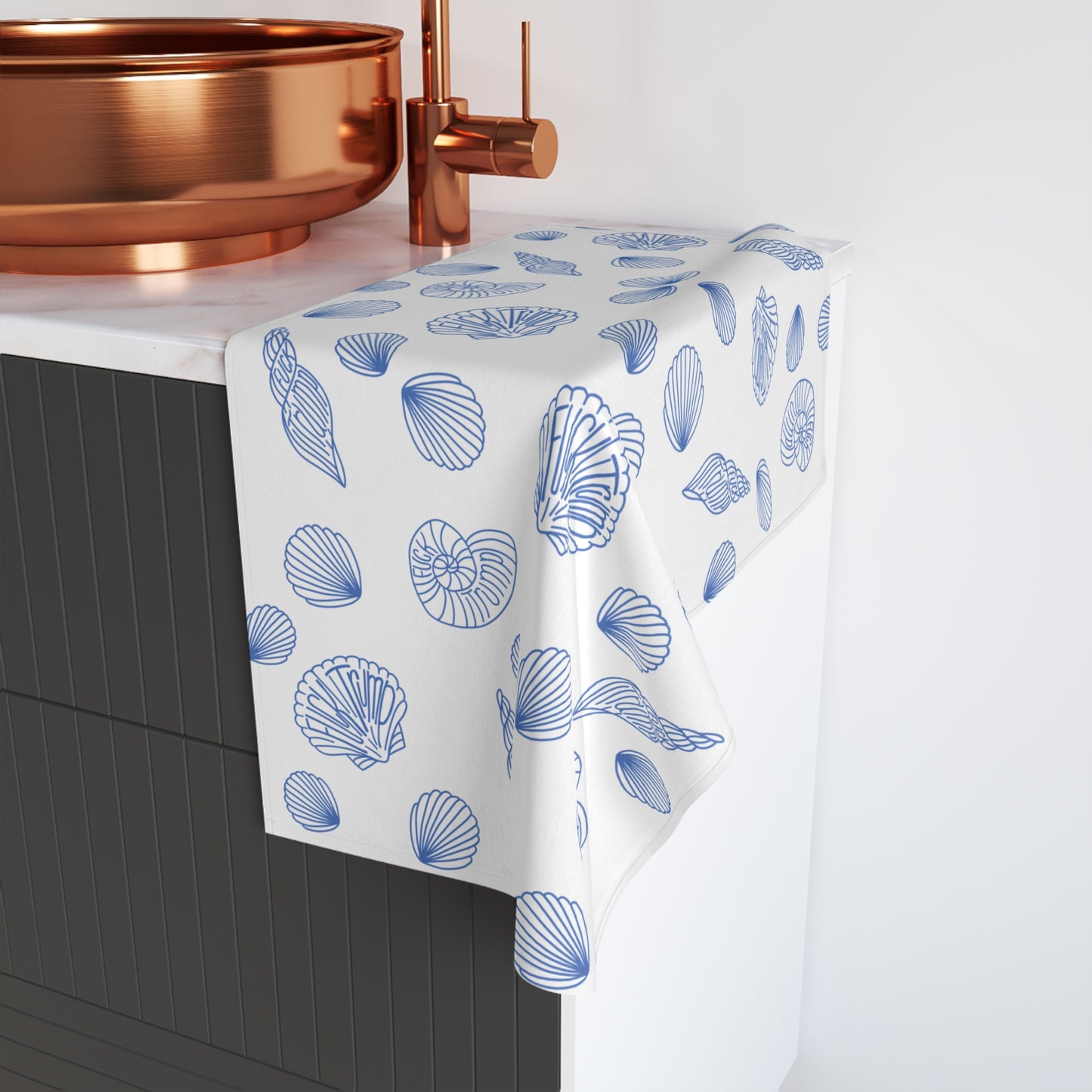 Slightly Subtle Coastal Shell Hand Towel, Nautical Kitchen Towel, Beach Decor, Ocean-Inspired Gift, Coastal Living Essentials, Summer Home Style