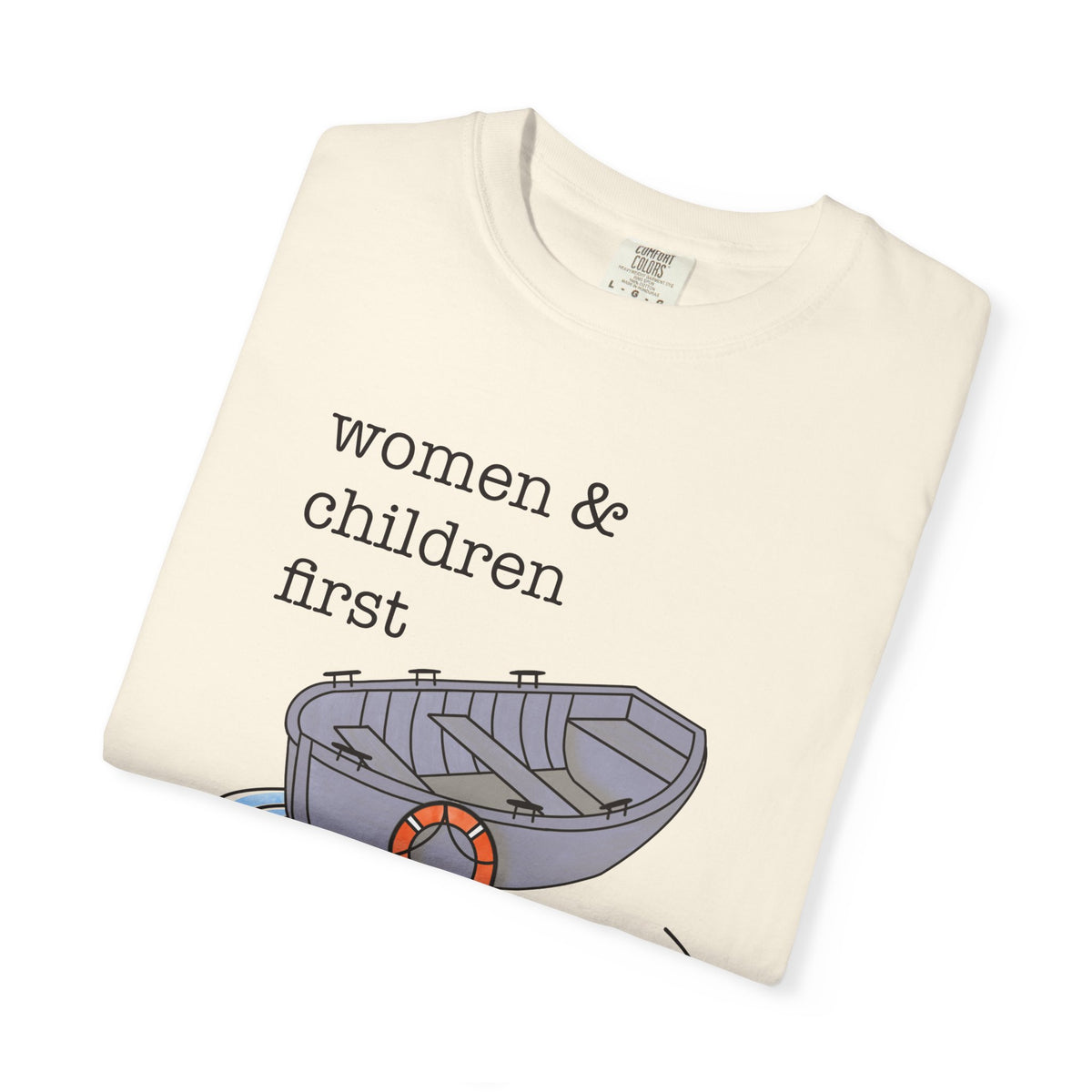 Lifeboat Matriarchy Women & Children First Nautical Boat Graphic T-Shirt