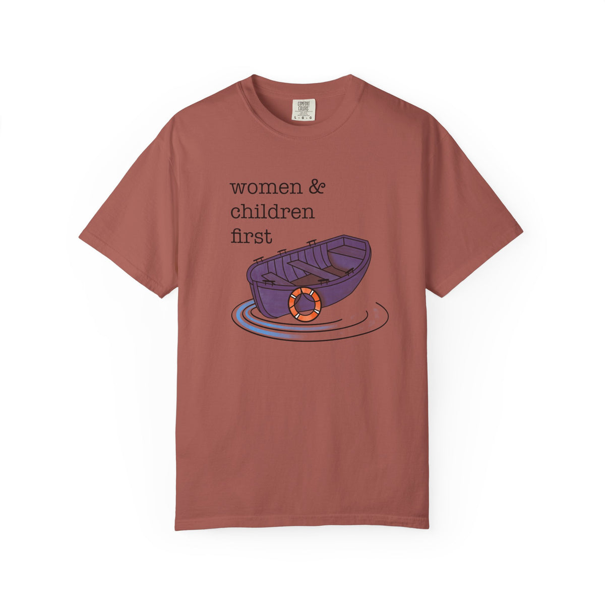 Lifeboat Matriarchy Women & Children First Nautical Boat Graphic T-Shirt