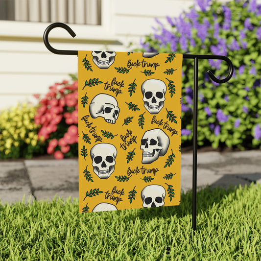 Slightly Subtle Skull Pattern Garden Flag | Political Phrase Garden Flag FDT