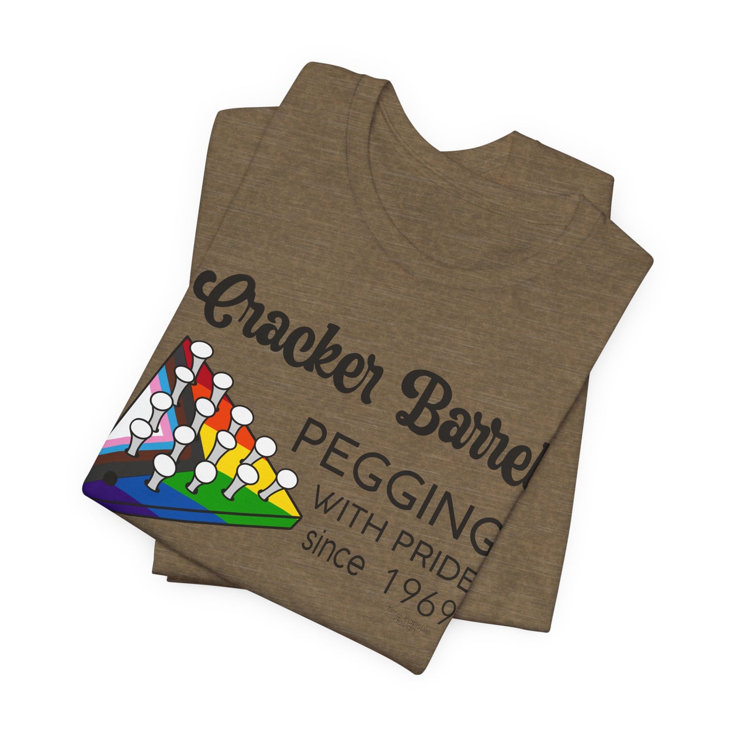 Pegging with Pride Unisex Graphic Tee, Funny Short Sleeve T-Shirt for LGBTQ+ Pride Events, Gift for Friends, Fun Casual Wear