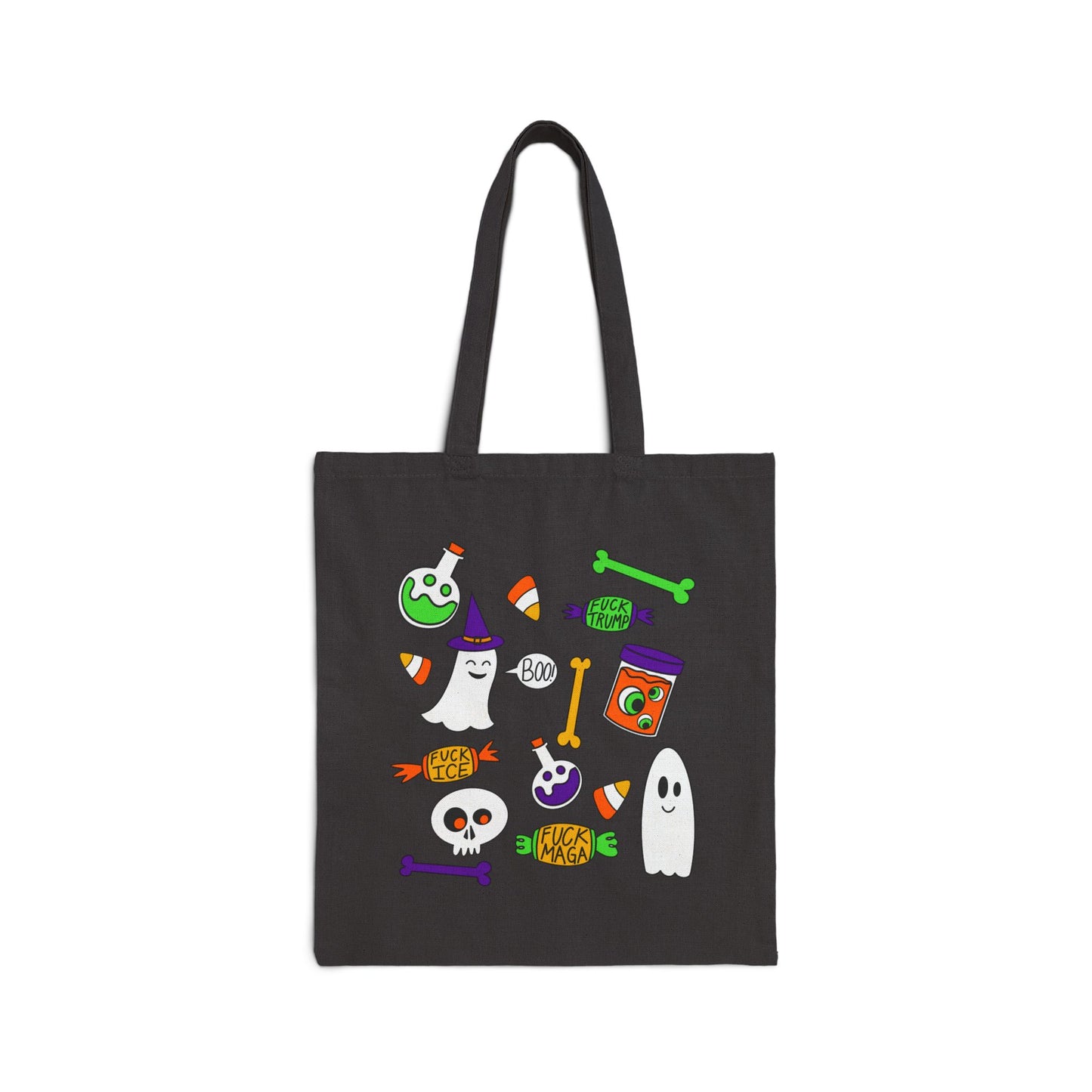 Halloween Ghosts Candy Canvas Tote Bag Trick or Treat