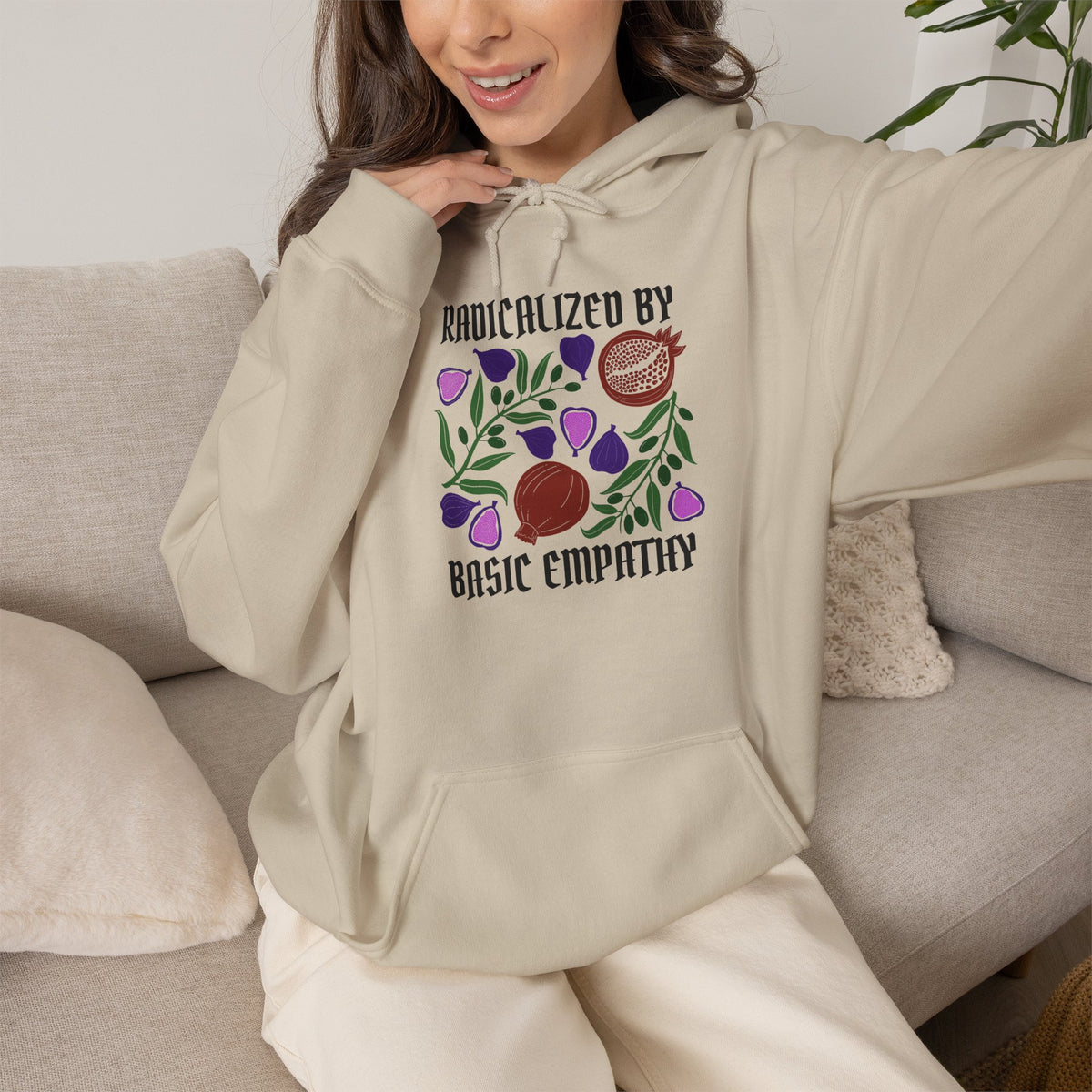 Radicalized by Basic Empathy Floral Hoodie