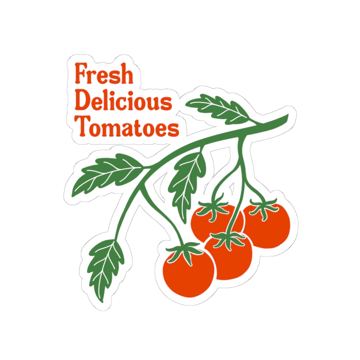 Fresh Delicious Tomatoes Sticker | Kiss-Cut Produce Decal FDT