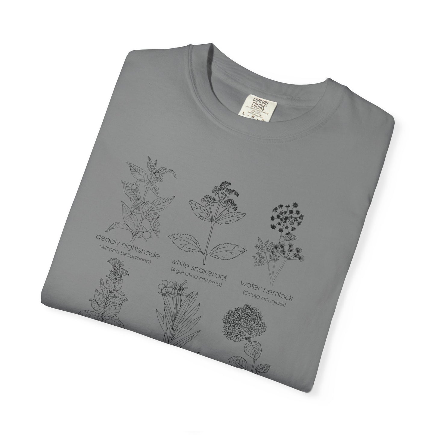 Deadly Nightshade Botanical Illustration T-Shirt | Vintage Plant Sketches, Floral Chart