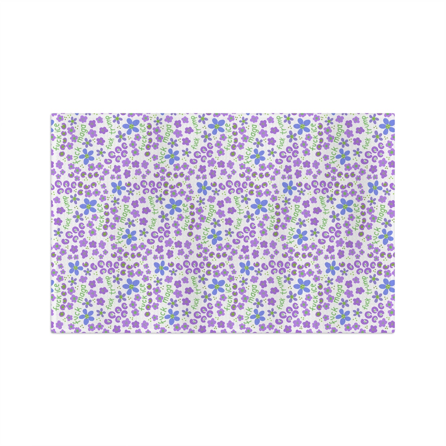 Slightly Subtle Ditsy Lilac Floral Microfiber Tea Towel | Small Country Flower Pattern