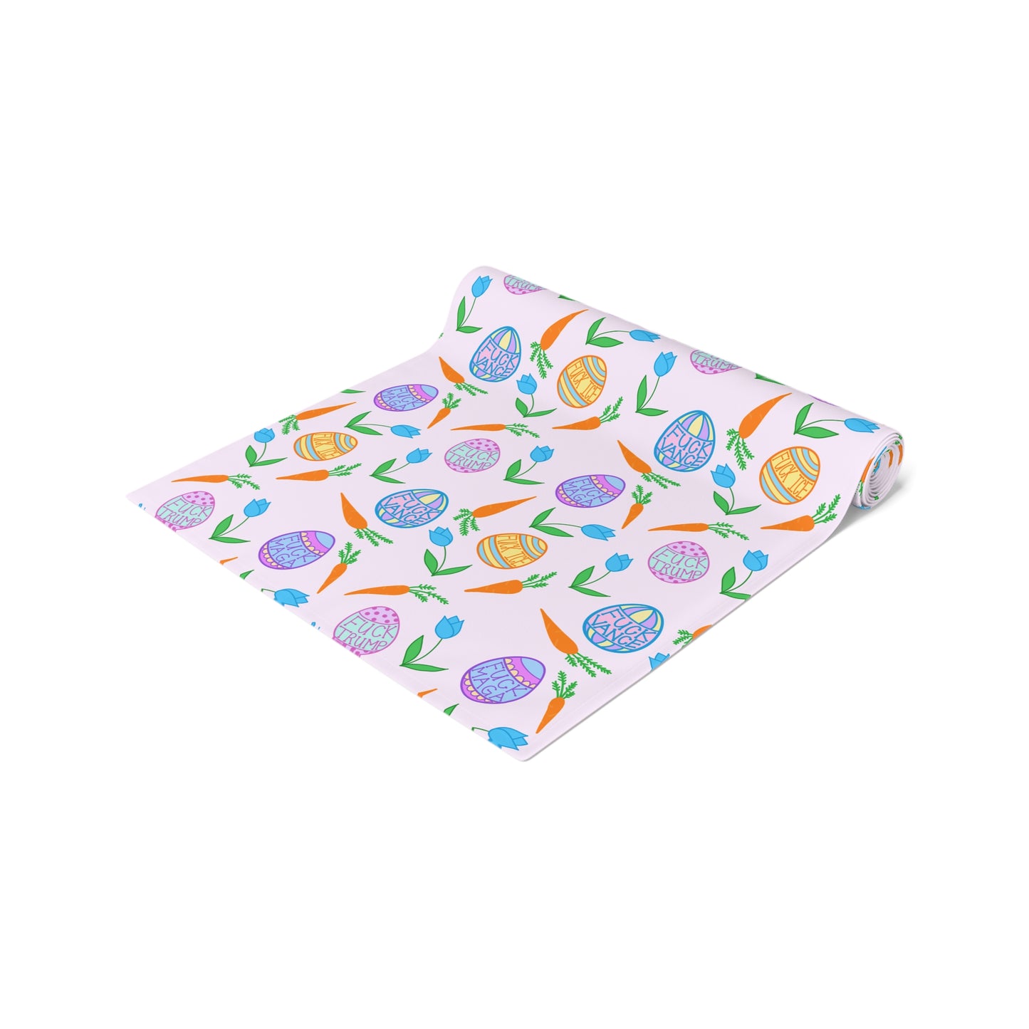 Slightly Subtle Easter Eggs Table Runner | Pastel Floral Egg Pattern FDT