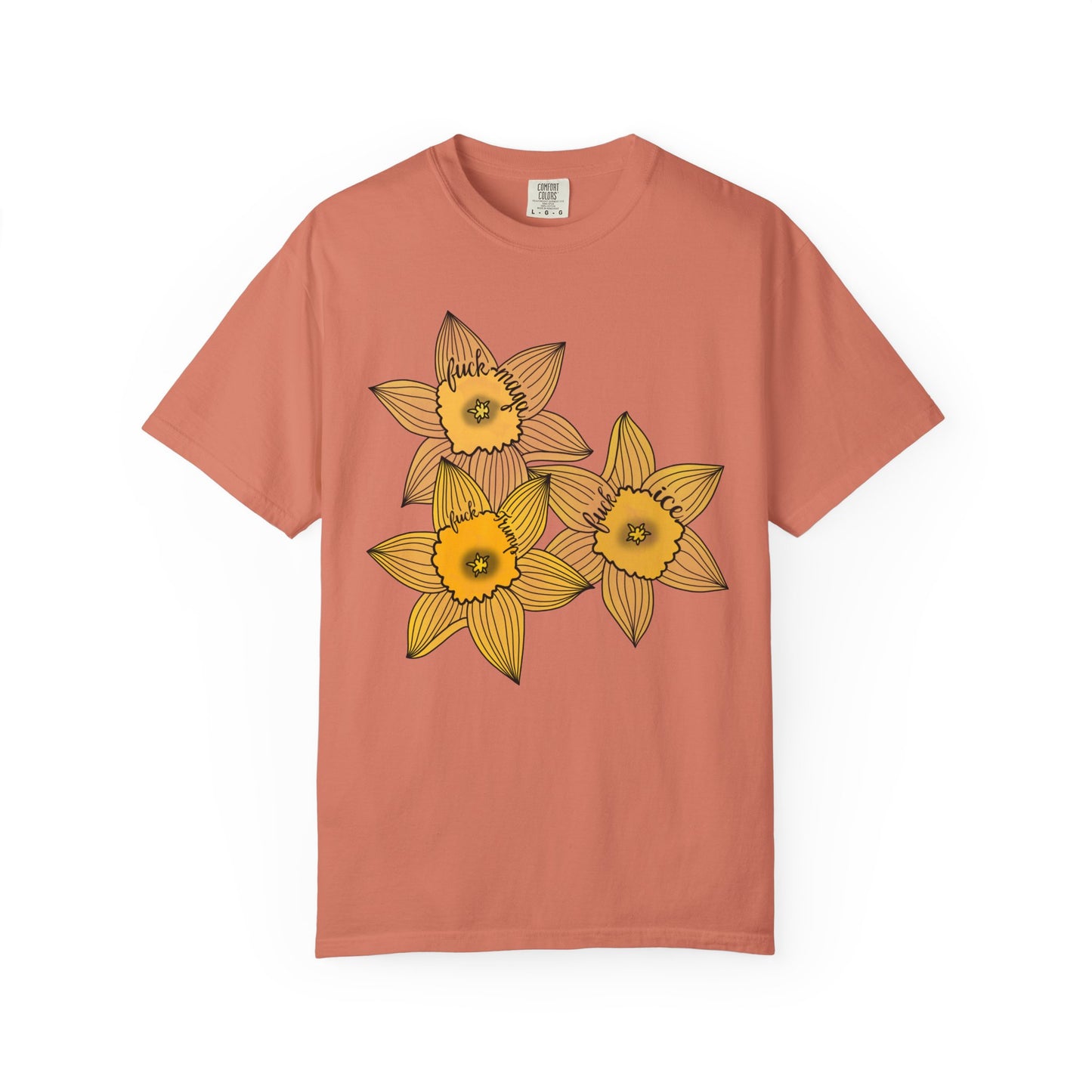 Slightly Subtle Daffodil Trio T-shirt | Yellow Floral Spring Bloom Tee FDT