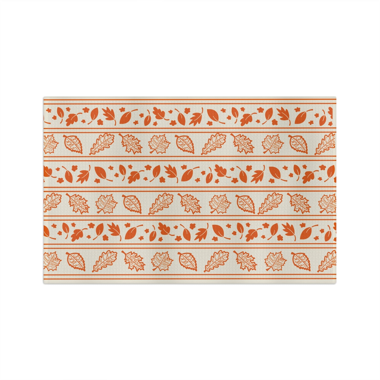 Autumn Leaf Stripe Tea Towel Microfiber Fall Kitchen Dish Towel, Orange Harvest Home Decor