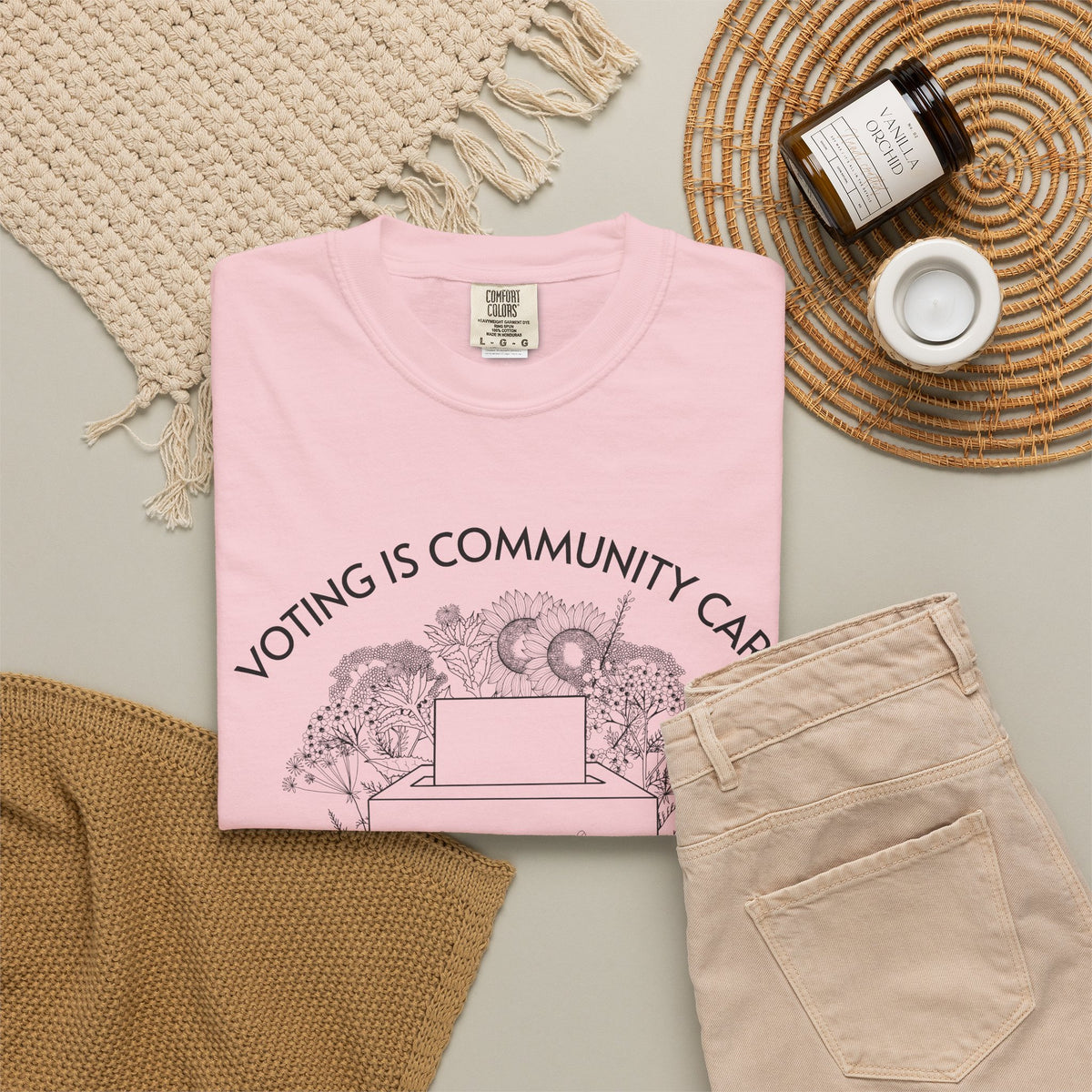 Voting Is Community Care T-Shirt Everything Is Political Vote Graphic Tee