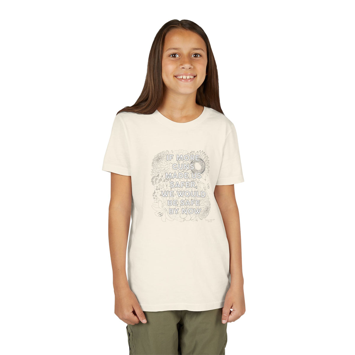 Youth Gun Safety Floral Tee Shirt