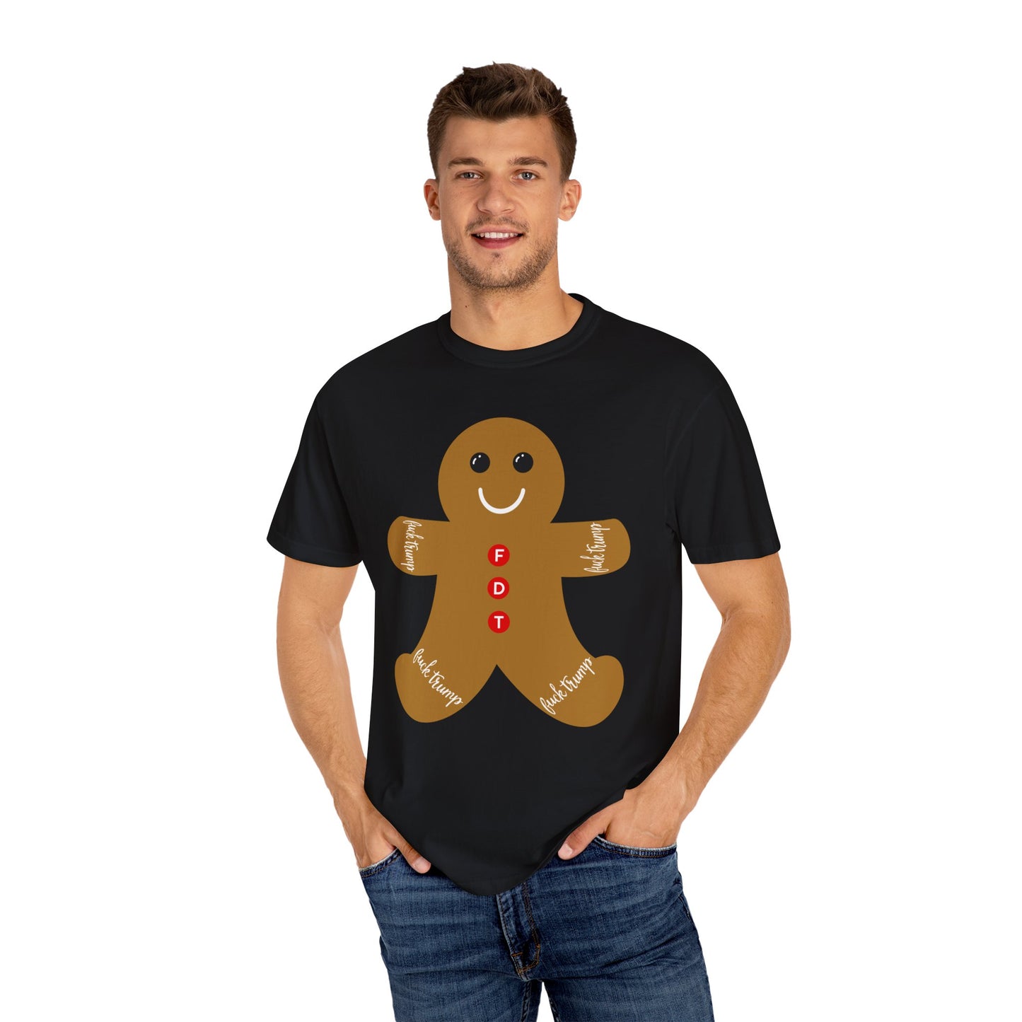 Slightly Subtle Gingerbread Man T-Shirt - FDT Comfort Colors Festive Holiday Tee for Christmas, Winter Celebration, Family Gathering Gift