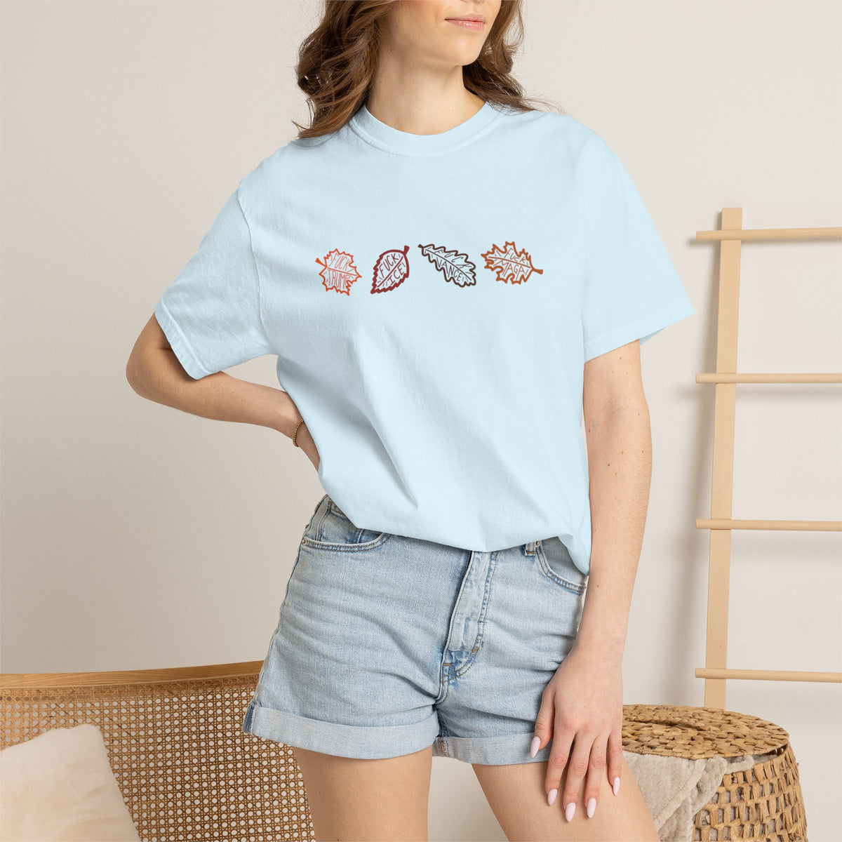 Autumn Leaves T-Shirt FDT Minimal Fall Foliage Graphic Tee