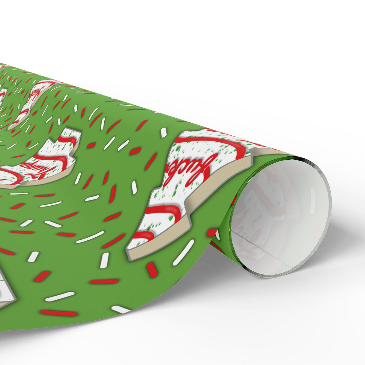 Slightly Subtle Tree Cake Candy Cane Tree FDT Wrapping Paper | Christmas Holiday Gift Wrap