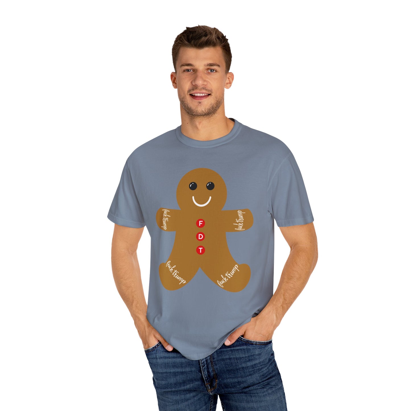 Slightly Subtle Gingerbread Man T-Shirt - FDT Comfort Colors Festive Holiday Tee for Christmas, Winter Celebration, Family Gathering Gift