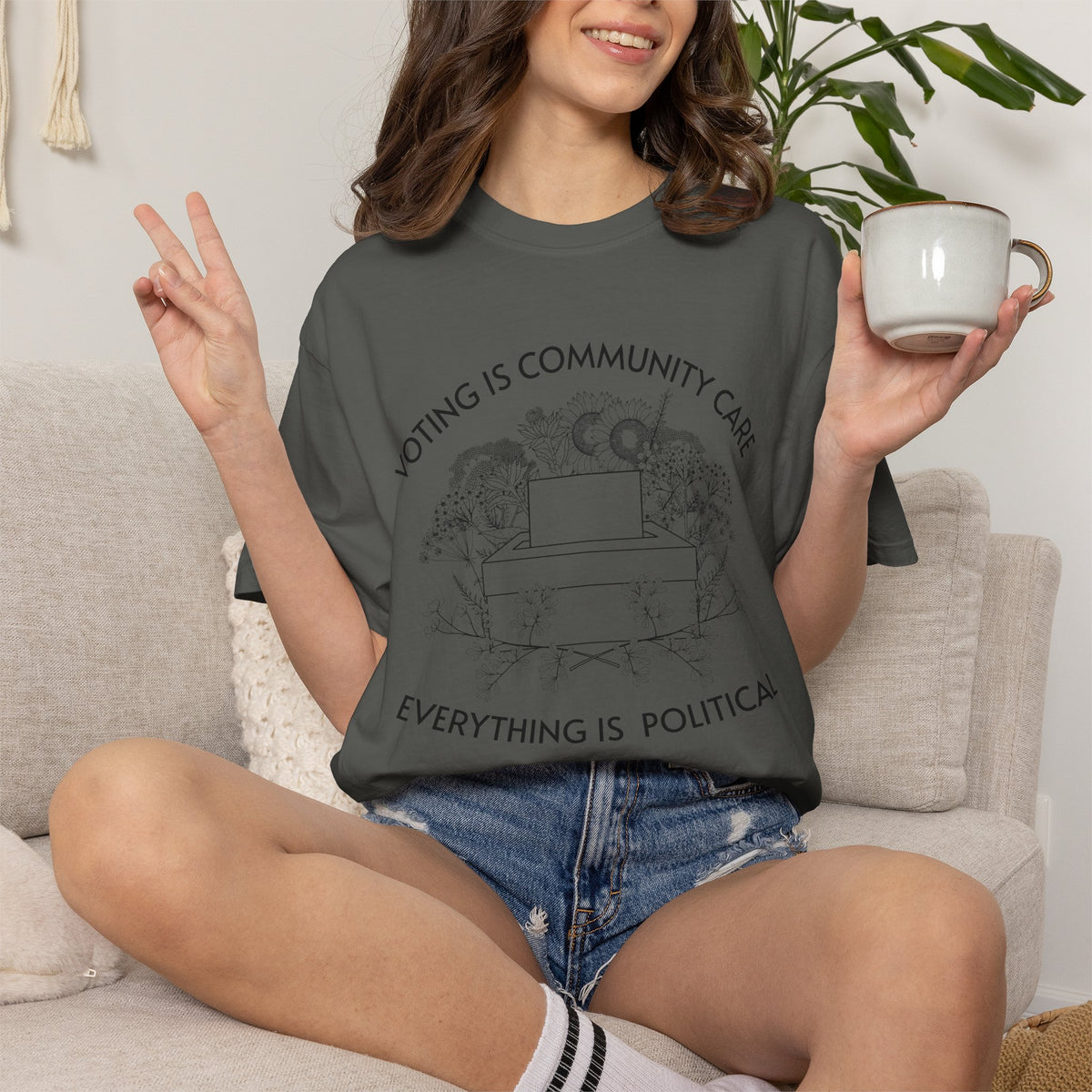 Voting Is Community Care T-Shirt Everything Is Political Vote Graphic Tee
