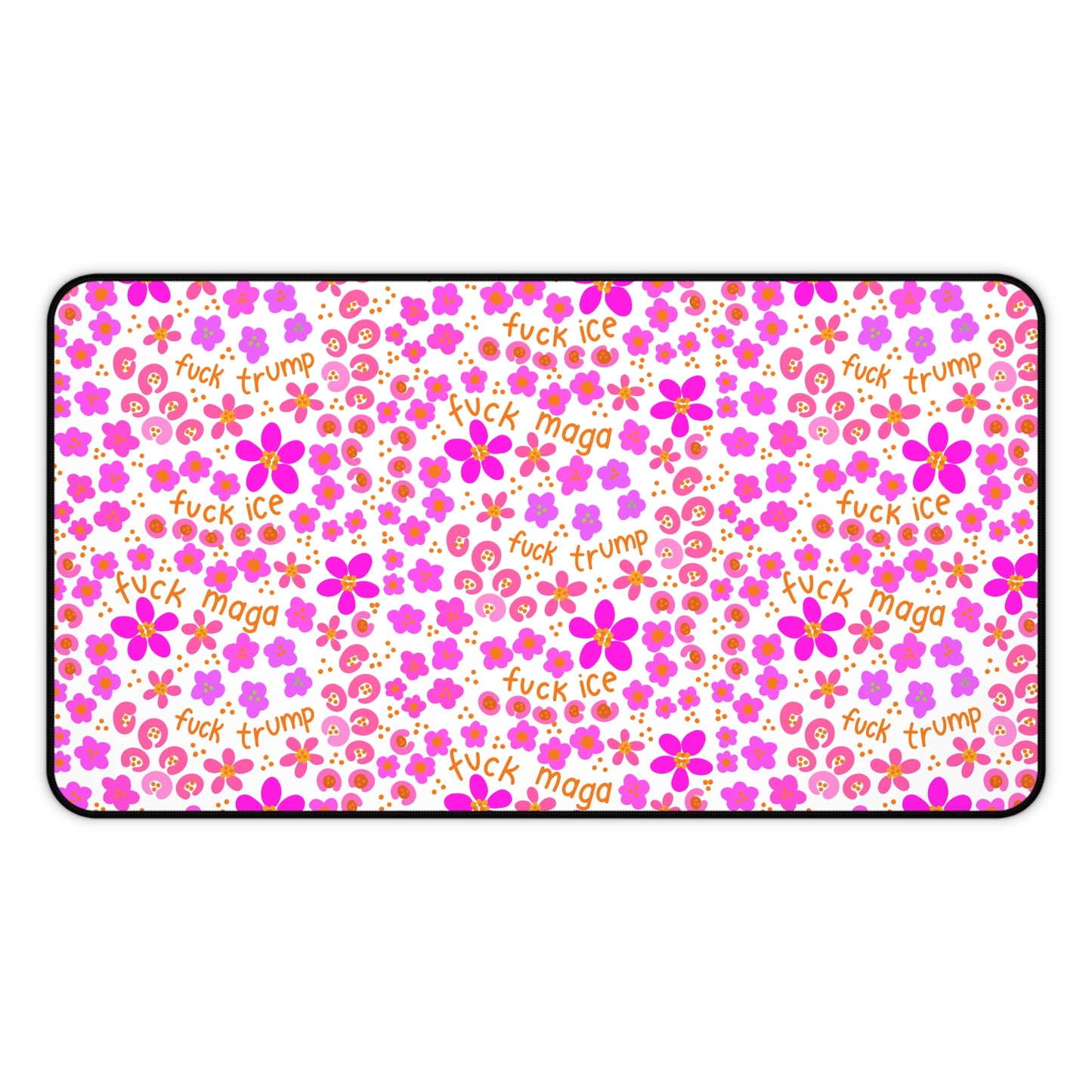 Slightly Subtle Pink Floral Pattern desk mat | Flower Print Pet Mat