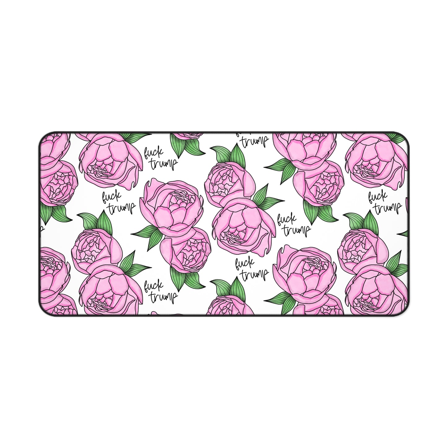 Slightly Subtle Pink Peonies Pattern Desk Mat | Floral Mouse Pad