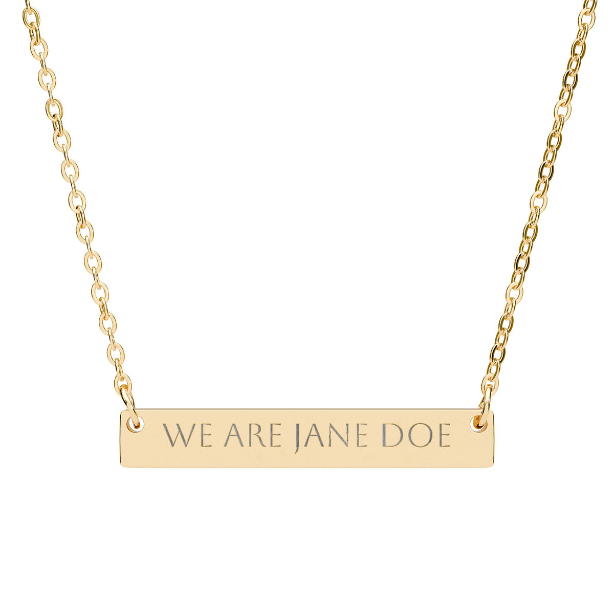 We Are Jane Doe Horizontal Bar Necklace