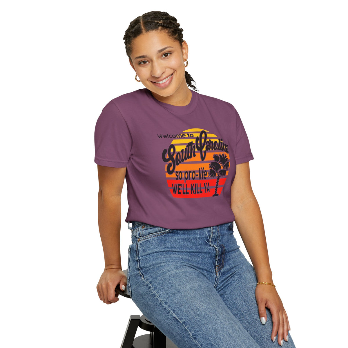 South Carolina Political Dark Humor Abortion Sunset T-Shirt Welcome to South Carolina Graphic Tee