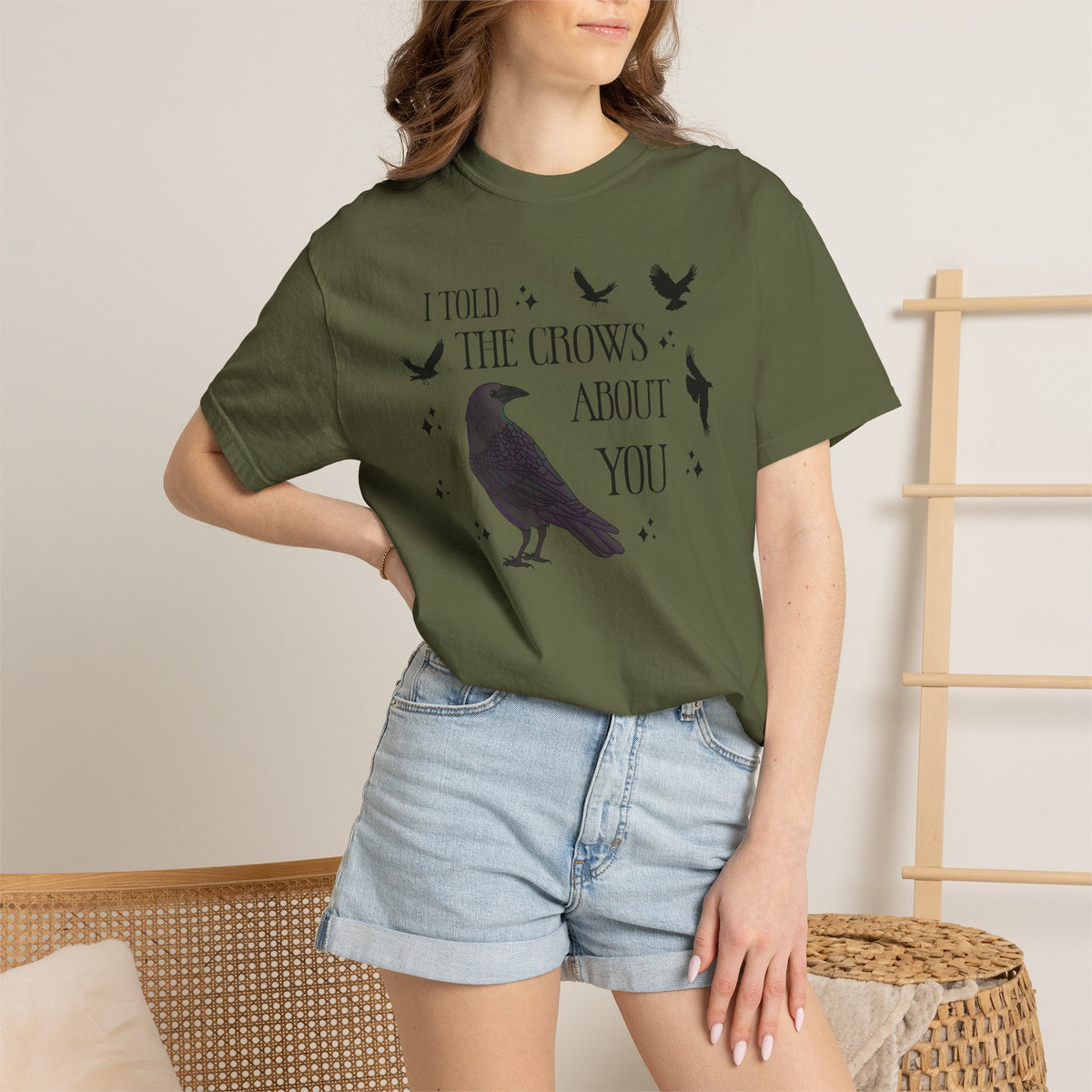 I Told The Crows About You Witchy Crow Raven Graphic Tee