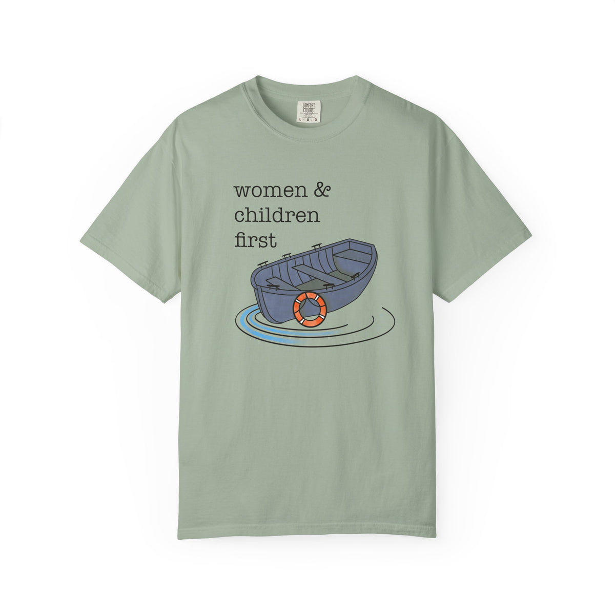 Lifeboat Matriarchy Women & Children First Nautical Boat Graphic T-Shirt
