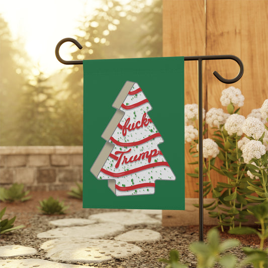Slightly Subtle Tree Cake Holiday Garden Flag with Sassy Message, Funny Outdoor Decor, Political Banner, Christmas Yard Flag, Seasonal Greeting