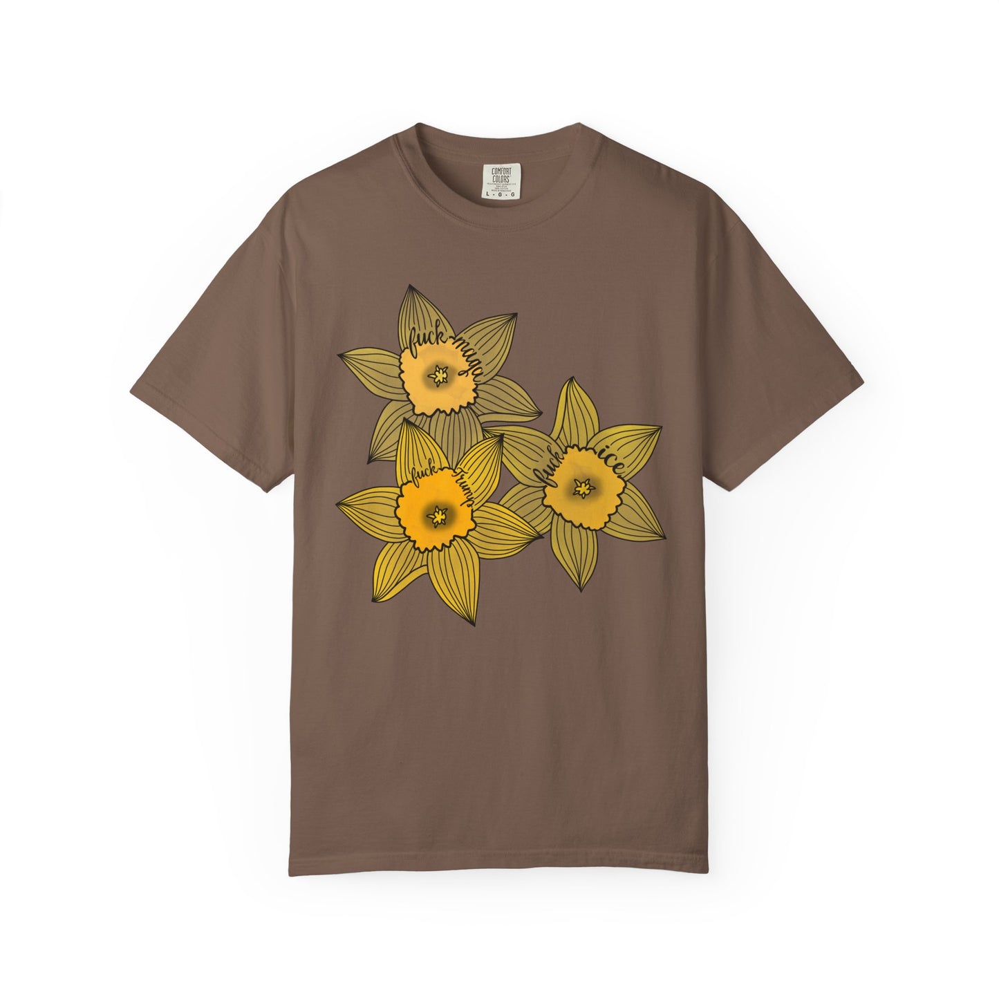 Slightly Subtle Daffodil Trio T-shirt | Yellow Floral Spring Bloom Tee FDT