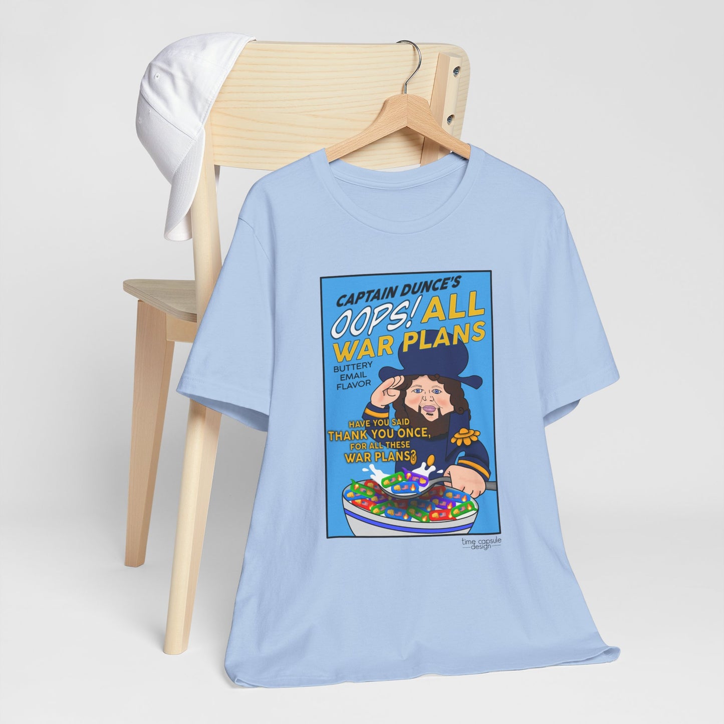 Oops All War Plans Tee, Captain Dunce's Funny Graphic T-Shirt, Quirky Gift, Political Gag Gift Merchandise, Casual Wear, Birthday Gift