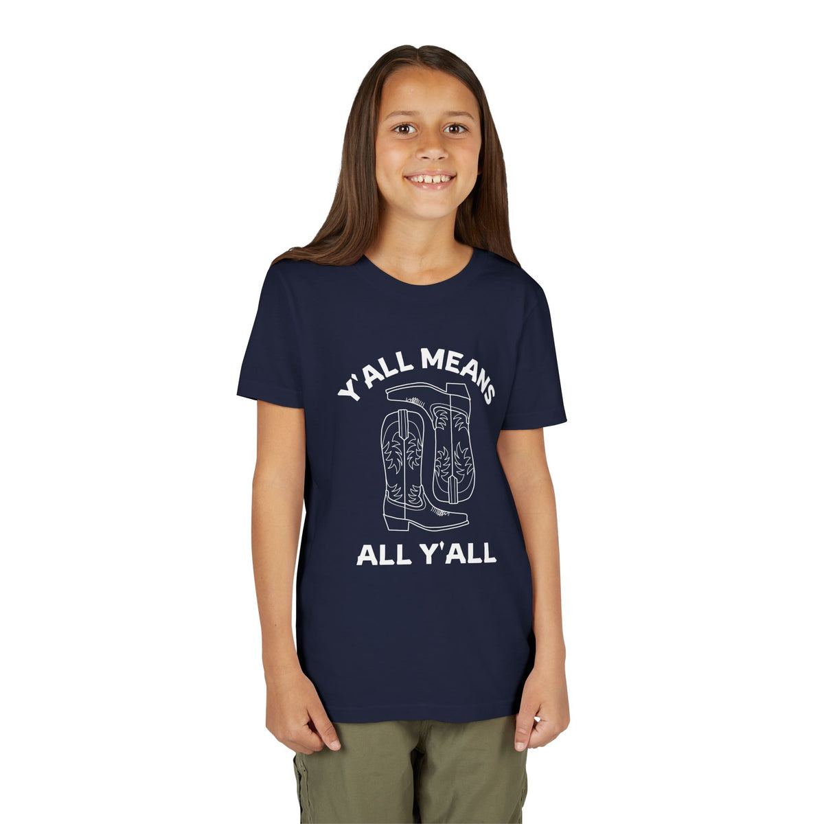 Youth Y’all Means All Y’all Cowboy Boot Graphic T-Shirt