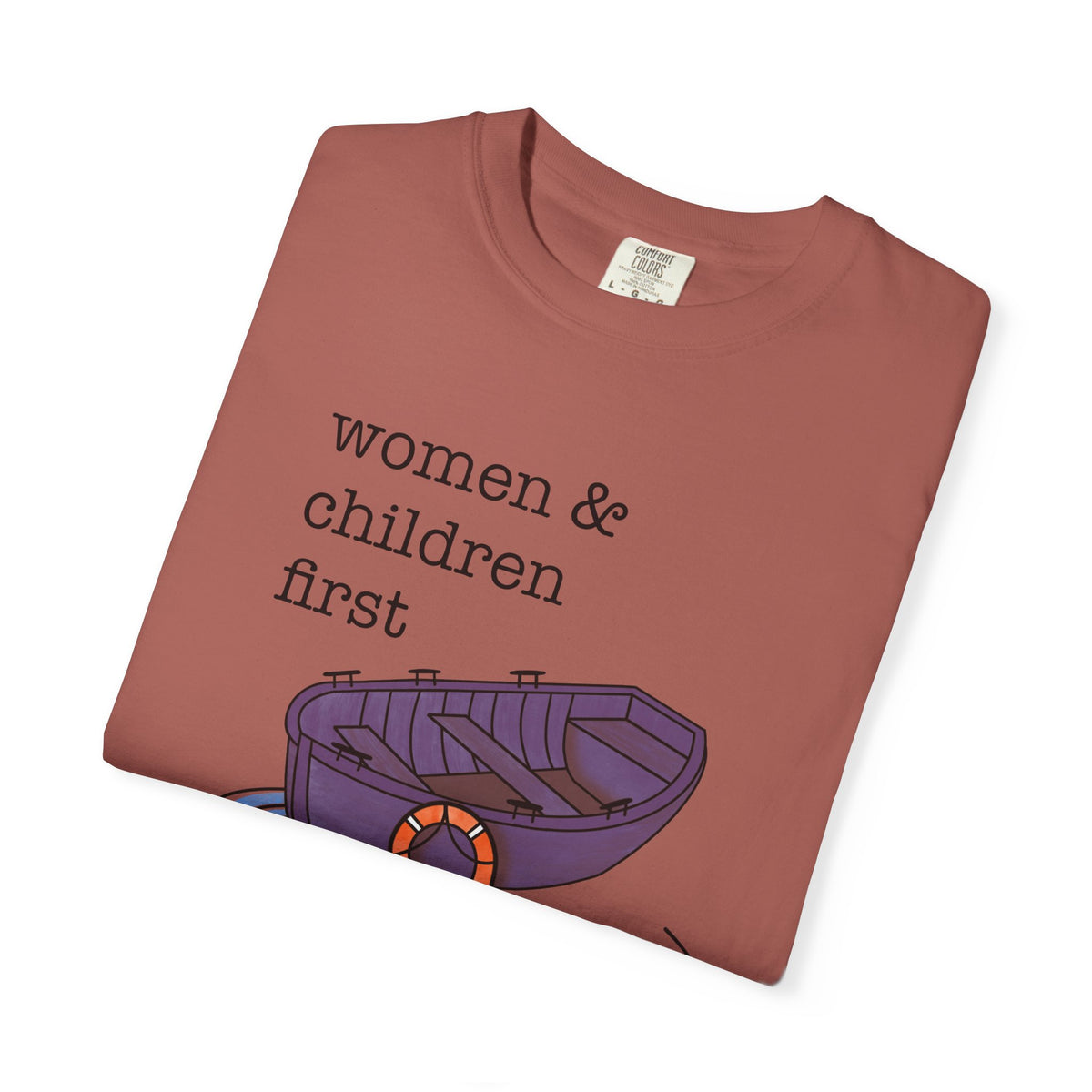 Lifeboat Matriarchy Women & Children First Nautical Boat Graphic T-Shirt