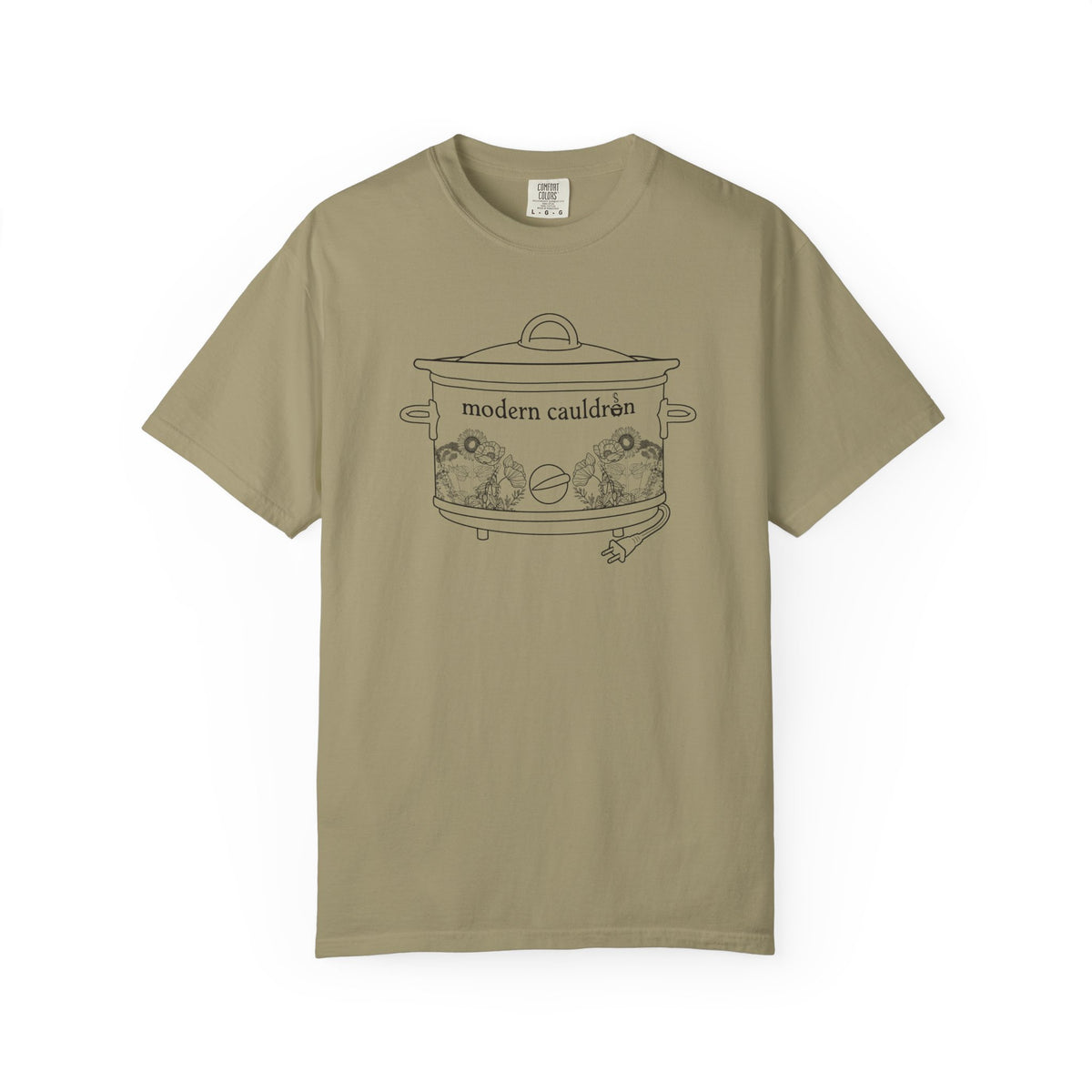 Modern Cauldron Illustrated Cauldron Floral Crockpot Graphic Tee