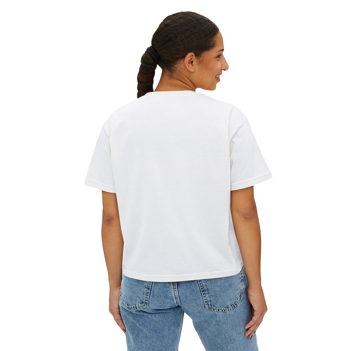 Women’s Boxy CROP Tee "Children Deserve to Grow Up Free From War and Oppression" Peaceful Fruit Graphic