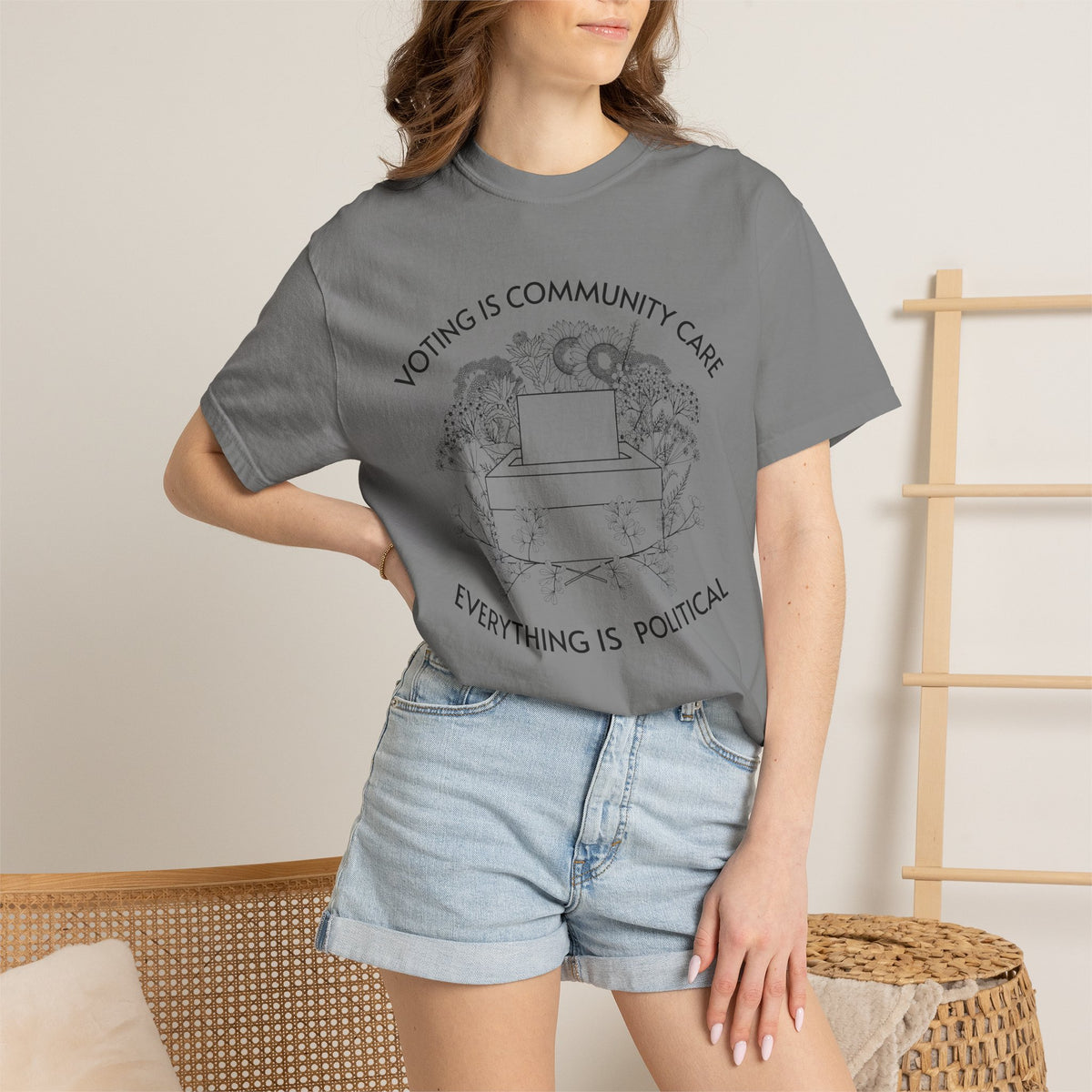 Voting Is Community Care T-Shirt Everything Is Political Vote Graphic Tee