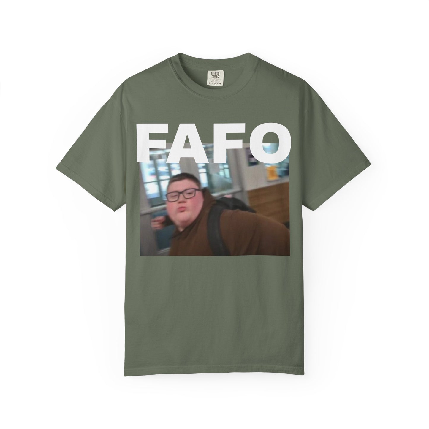 FAFO Okay Kid meme photo T-shirt | FAFO graphic tee
