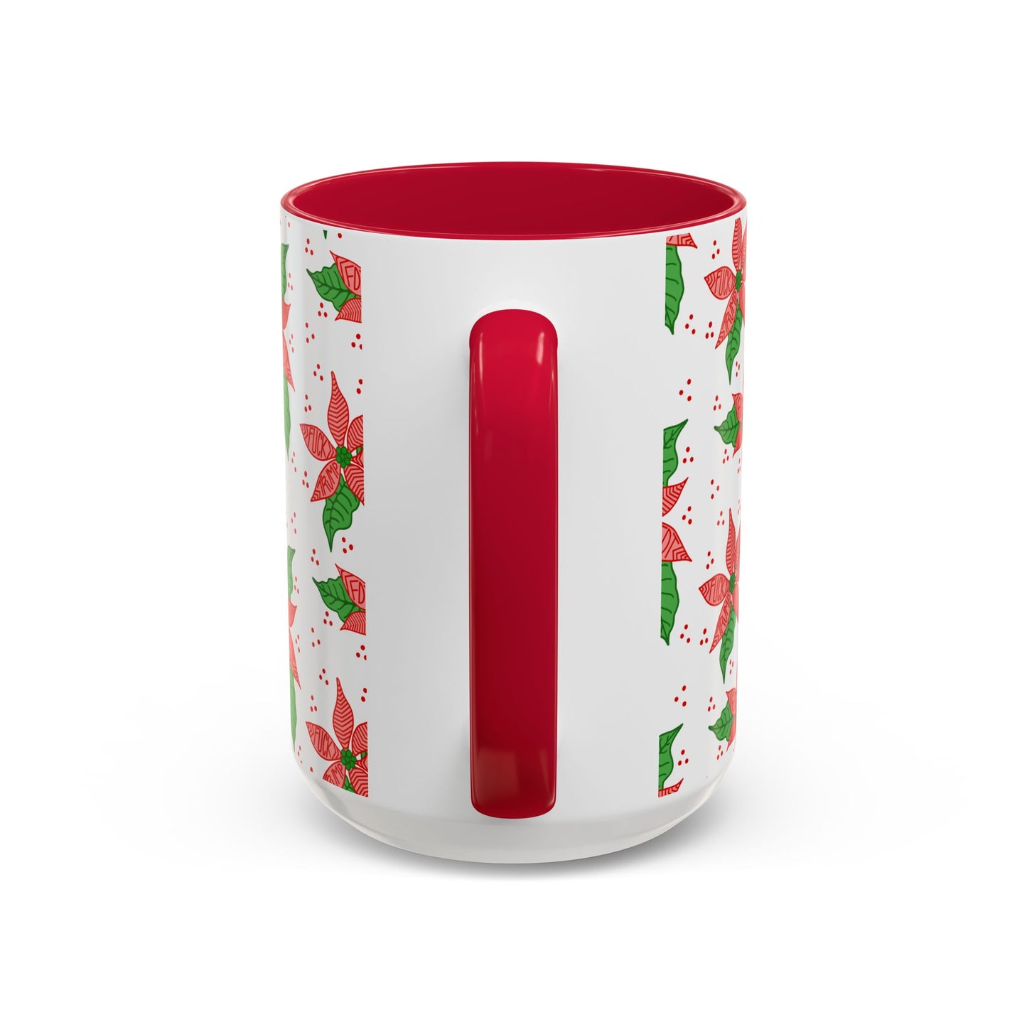 Slightly Subtle Poinsettia Holiday Mugs - Christmas FDT Design | Festive Coffee Mug, Gift for Christmas, Floral Tableware, Winter Decor