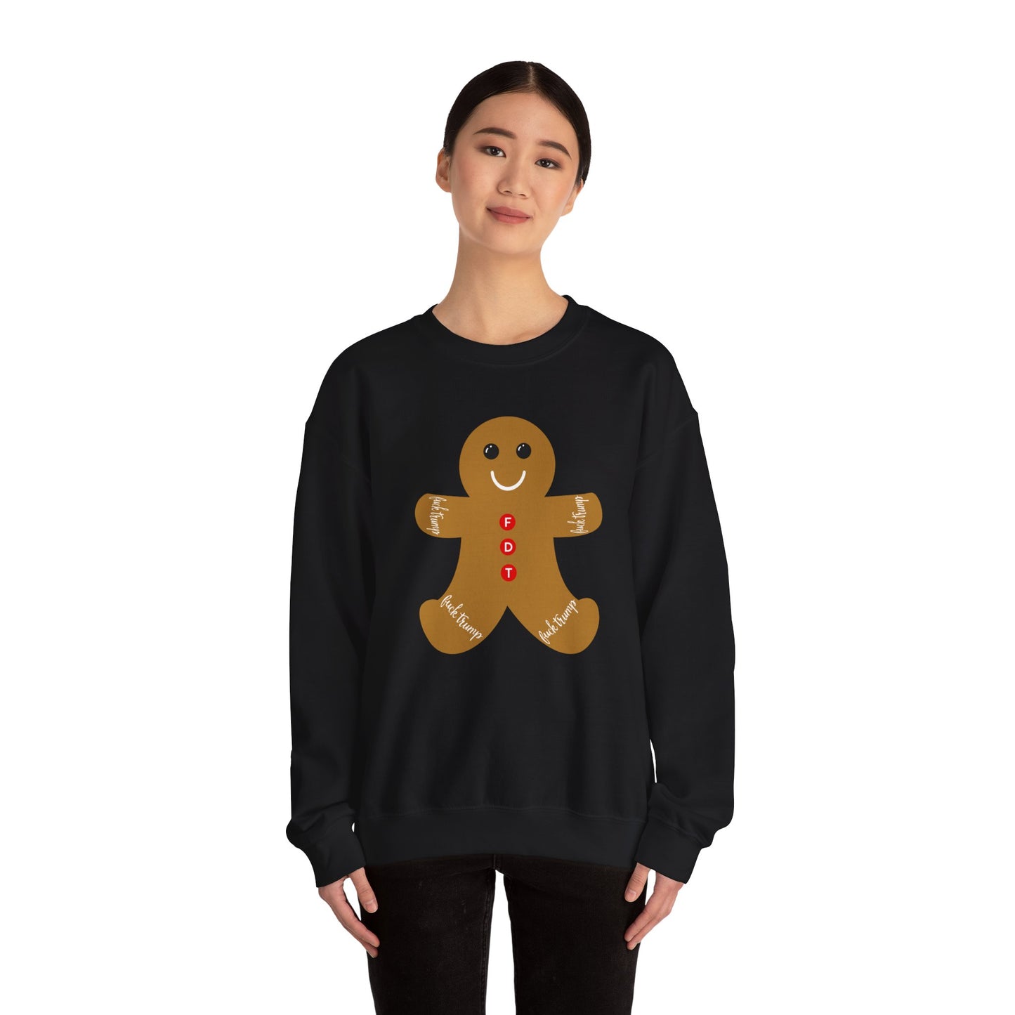 Slightly Subtle Gingerbread Man Crewneck Sweatshirt, FDT Cozy Christmas Gift, Holiday Sweater, Festive Apparel, Winter Wardrobe