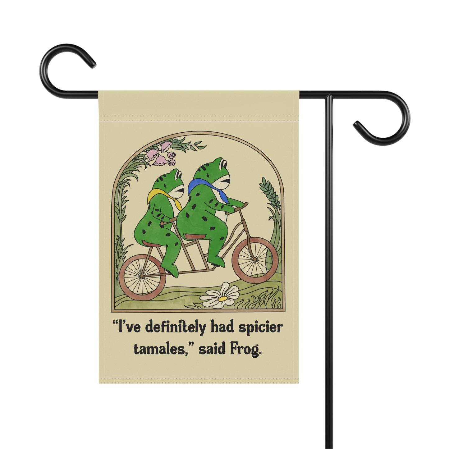 Frog and Frog Whimsical Garden Banner, Portland Frog Decor for Outdoor, Frog Toad Charming Patio Flag, Garden Party, Fun Home & Garden Gift