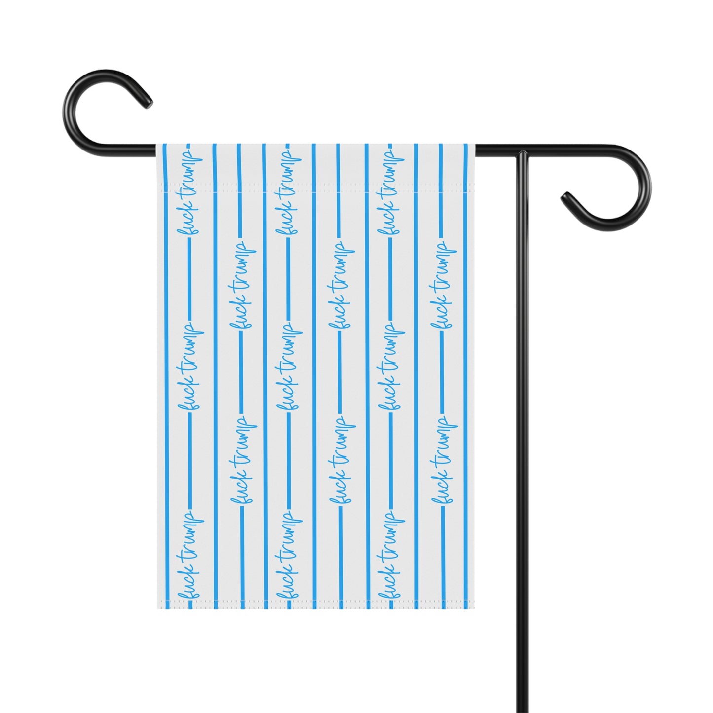 Slightly subtle blue Striped Script Pattern garden flag | House Banner FDT