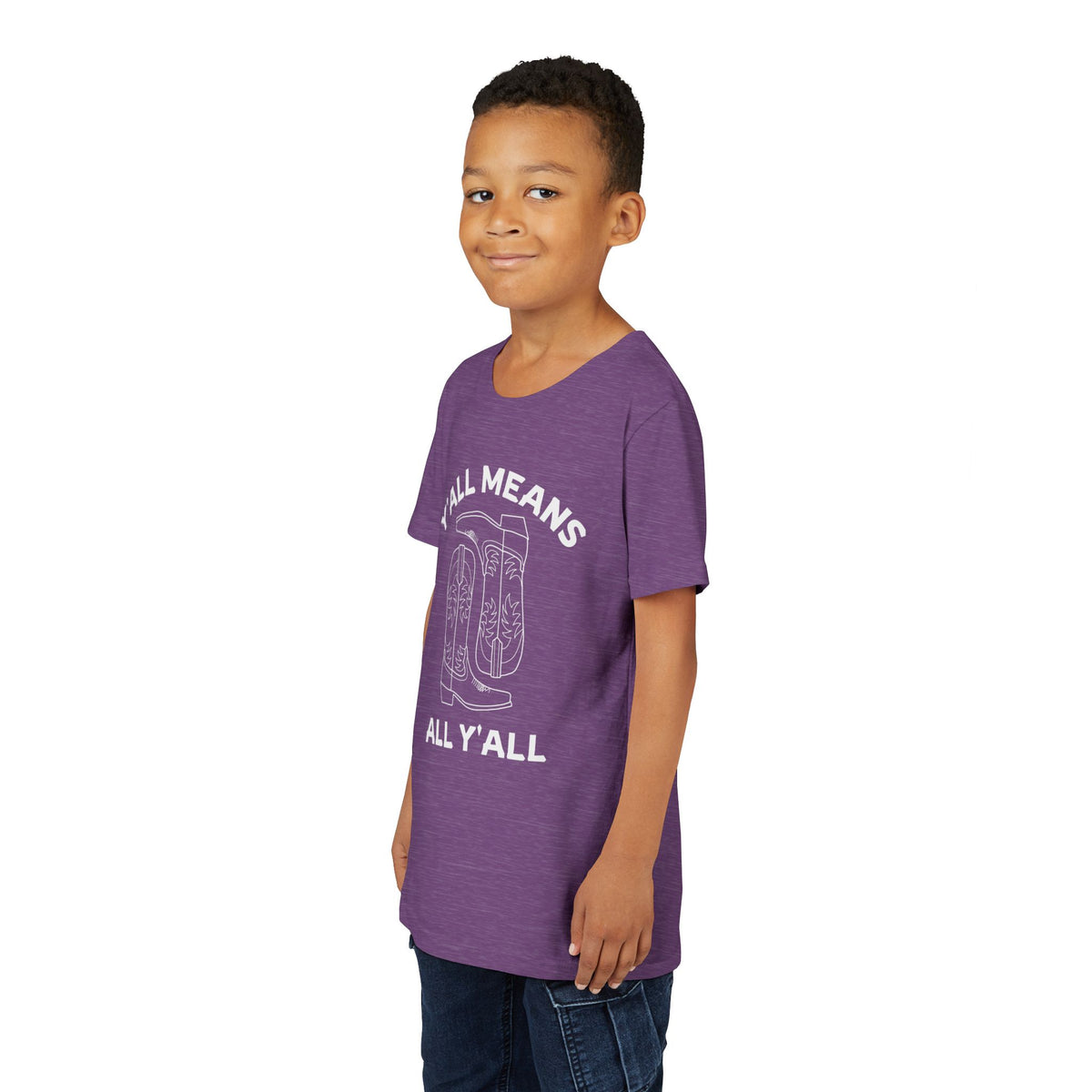 Youth Y’all Means All Y’all Cowboy Boot Graphic T-Shirt