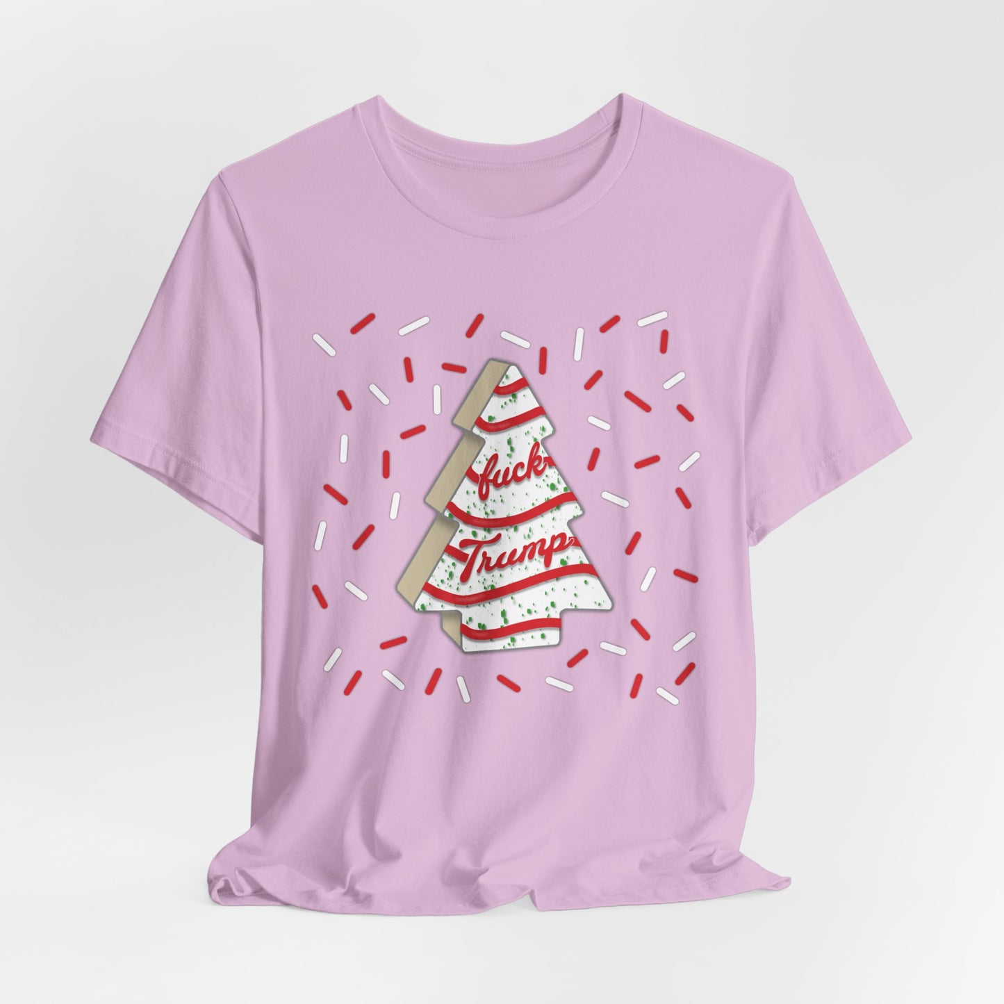 Slightly Subtle Christmas Tree Cake with Striped Confetti FDT tee | Political Statement
