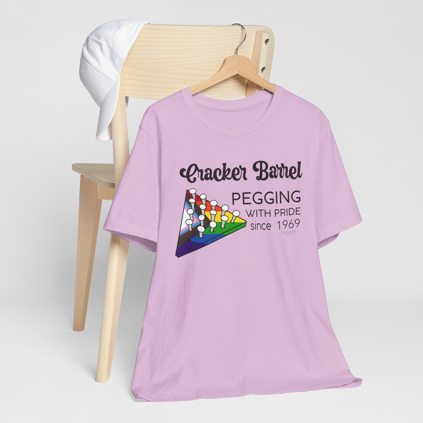 Pegging with Pride Unisex Graphic Tee, Funny Short Sleeve T-Shirt for LGBTQ+ Pride Events, Gift for Friends, Fun Casual Wear