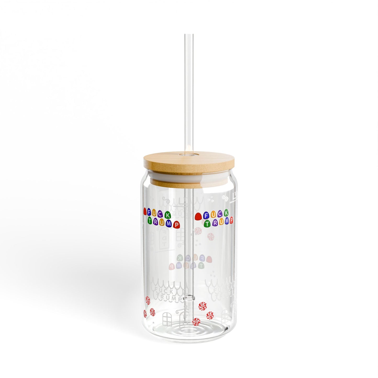 Slightly Subtle Gingerbread Candy Doodle Sipper Glass FDT