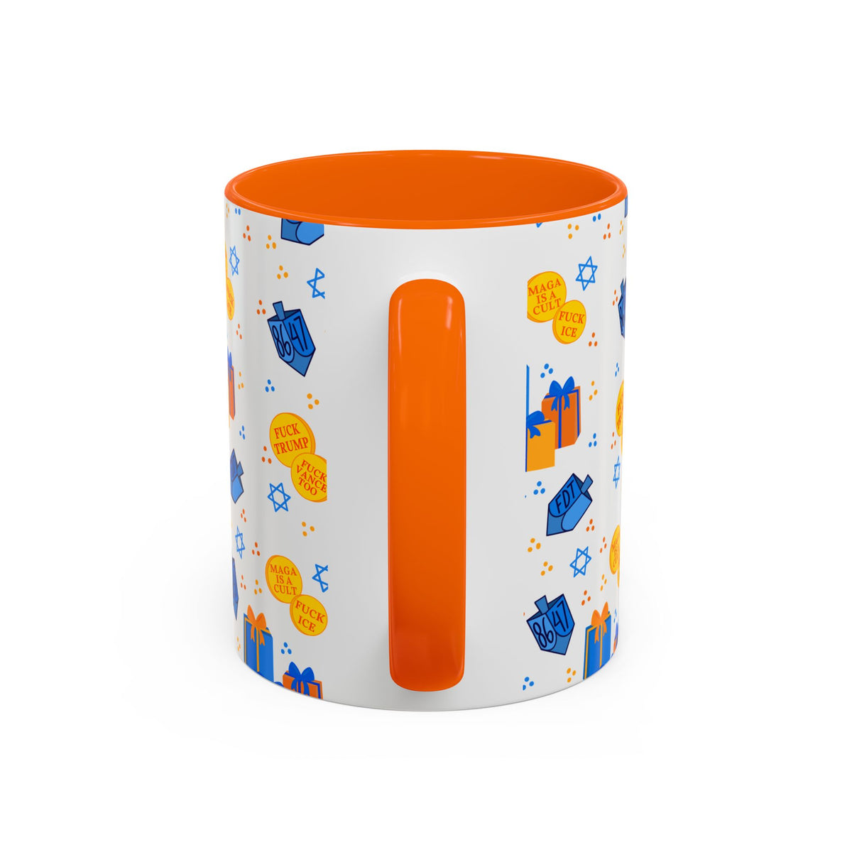 Hanukkah Gift Coffee Mug – Happy Hanukkah Dreidel Gelt Gifts FDT Mug