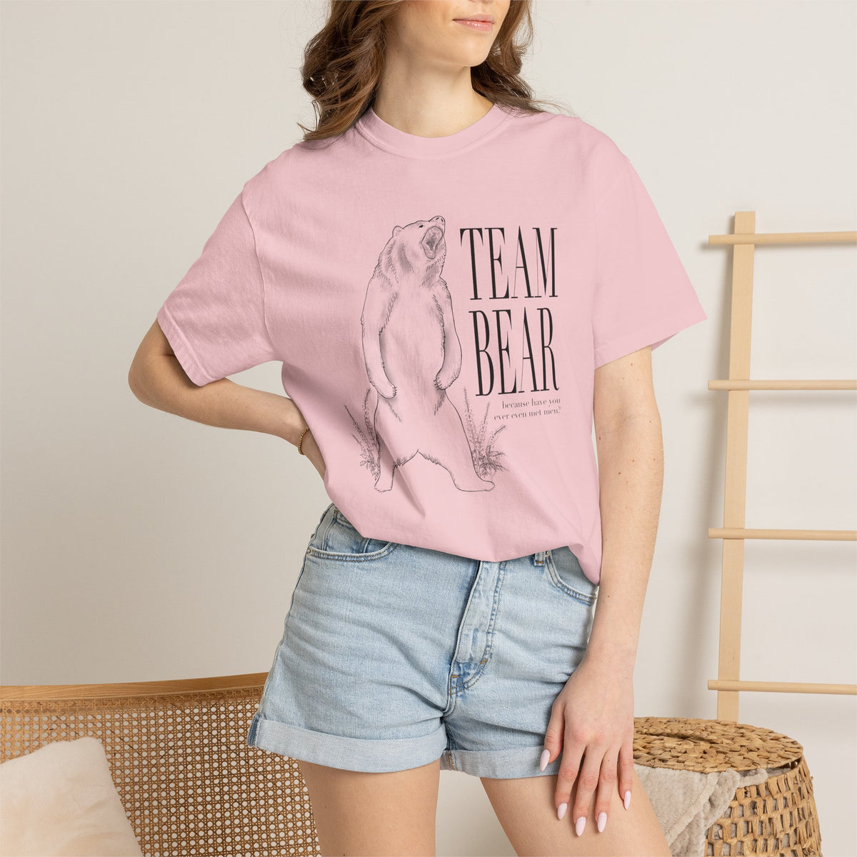 Team Bear Graphic T-Shirt Vintage Sketch Bear Tee because have you even met men
